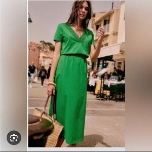 Sezane Monica Dress in Vert Flash in size M